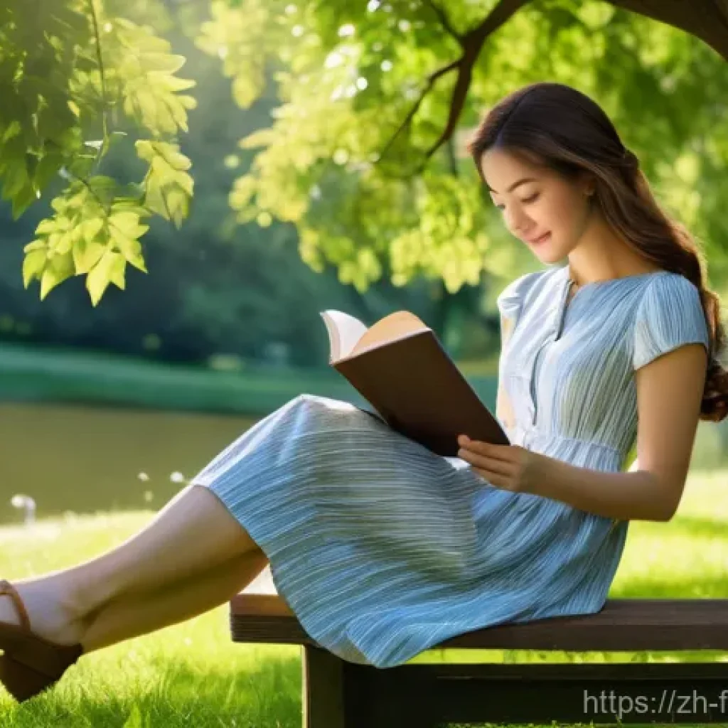 AI 주식 트렌드 예측 - A young woman with long, flowing brown hair, dressed in a comfortable, stylish sundress, sits on a w...